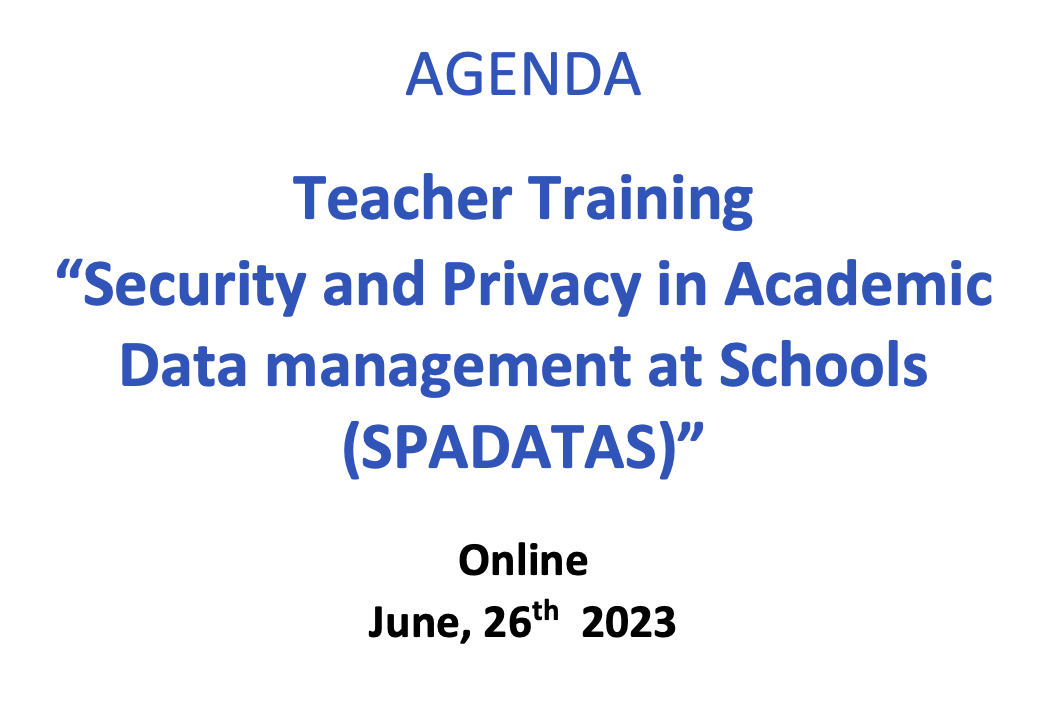 SPADATAS Data Privacy Teacher Training